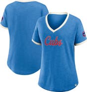 FANATICS Women's Fanatics Royal Chicago Cubs Relaxed Fit Vintage Play​ Slub V-Neck Fashion Top