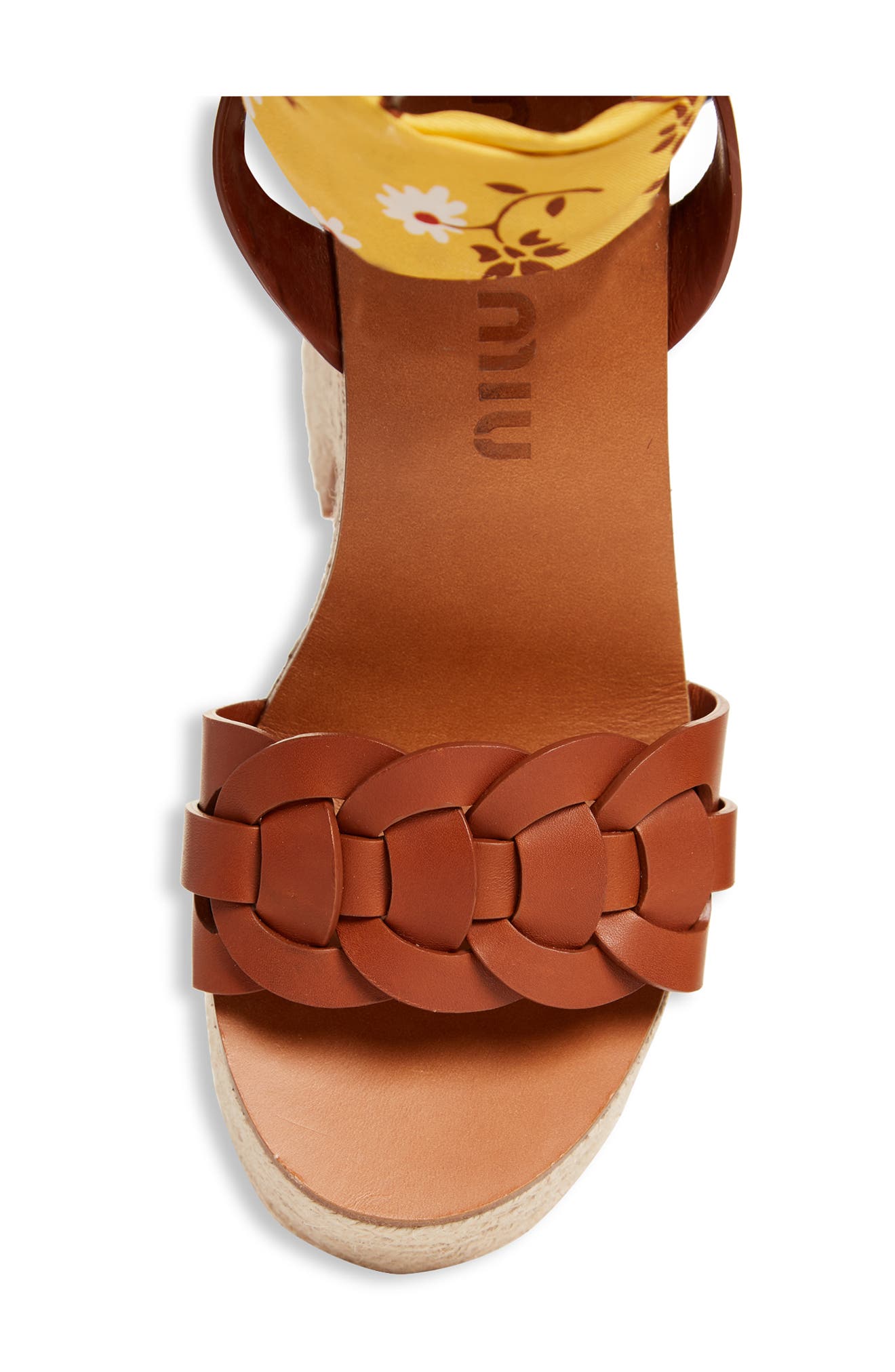 Miu Miu Ankle Tie Platform Sandal, Alternate, color, 