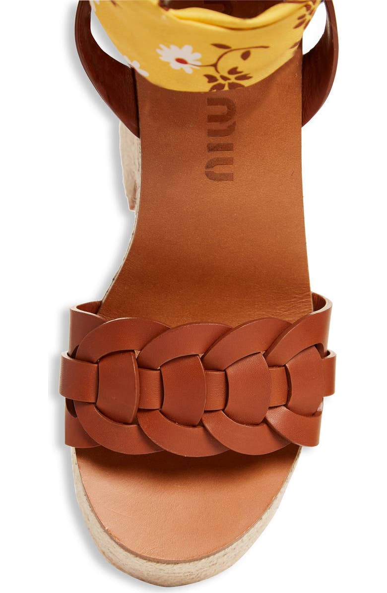 Miu Miu Ankle Tie Platform Sandal, Alternate, color,