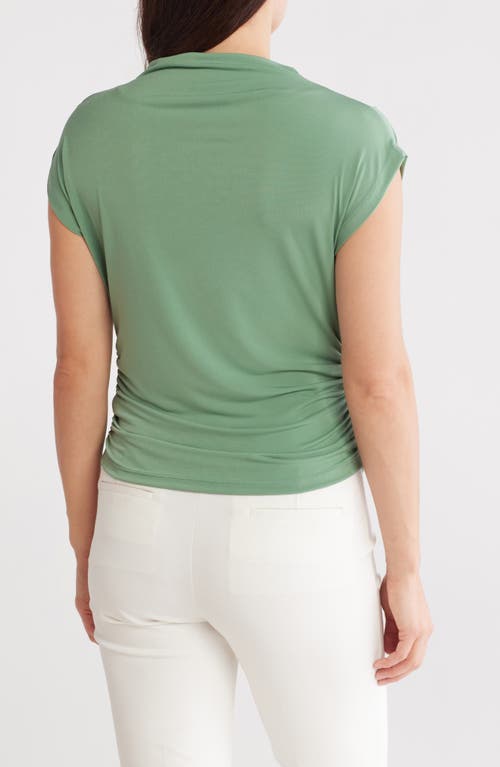 Renee C Women's Highneck Ruched Top In Sage