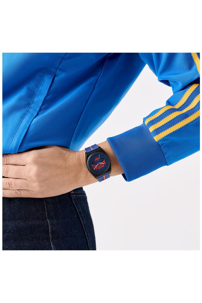 AO Street Project 2 Blue Logo Graphic Resin Strap Watch, 38mm, Alternate, color, BLUE