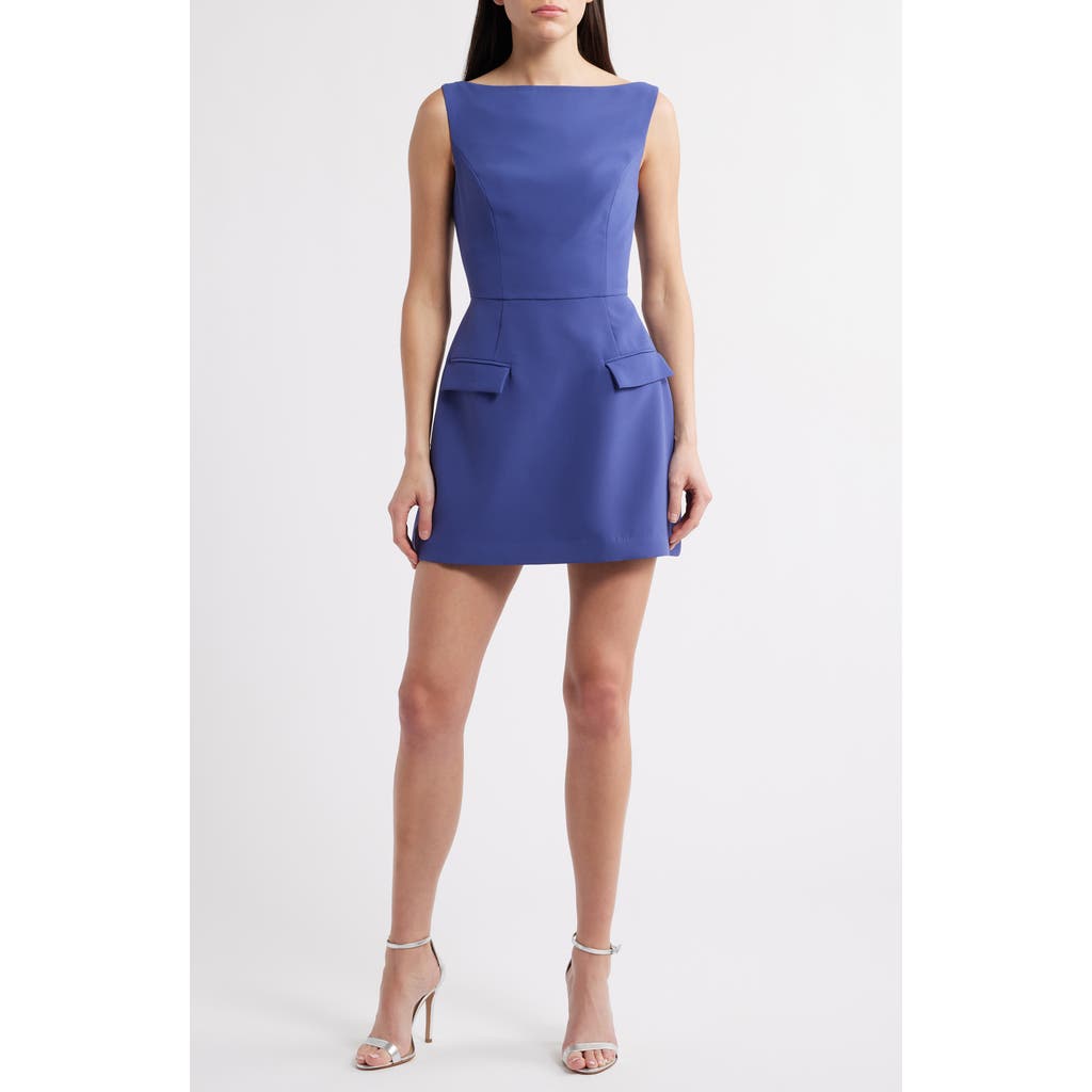 Amanda Uprichard Banco Sculptural A-line Minidress In Purple