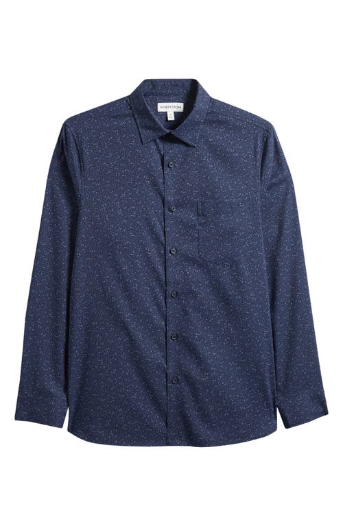 Nordstrom Floral Stretch Button-up Shirt In Navy Blazer Tiny Floral