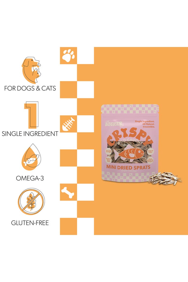 Gluten and Grain-Free Omega-3 Single Ingredient Crunchy Dried Baltic Herring for Dogs and Cats, Alternate, color, Baltic Sprats (Dogs & Cats)