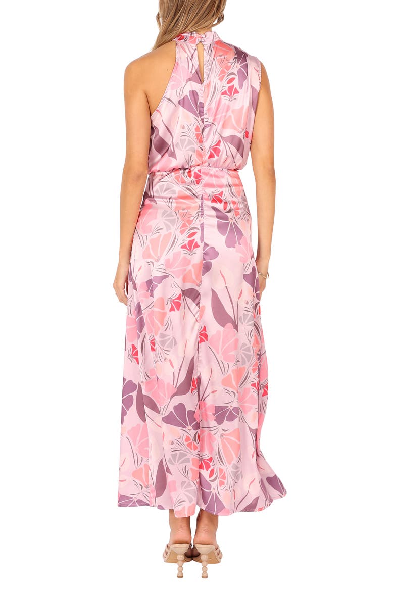 Amelie Floral Sleeveless Satin Maxi Dress, Alternate, color, PINK FLORAL