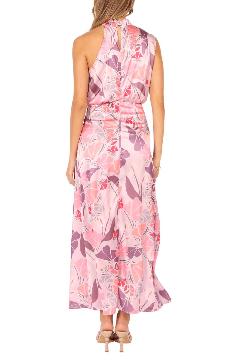 Petal & Pup Amelie Floral Sleeveless Satin Maxi Dress, Alternate, color, Pink Floral