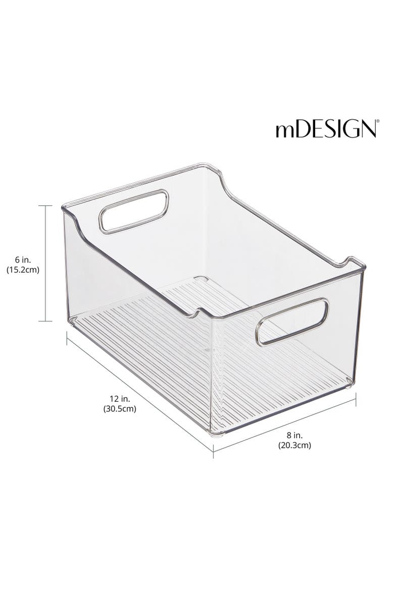 mDesign Plastic Food Storage Organizer Bin for Home and Kitchen - 4 Pack, Alternate, color, Clear
