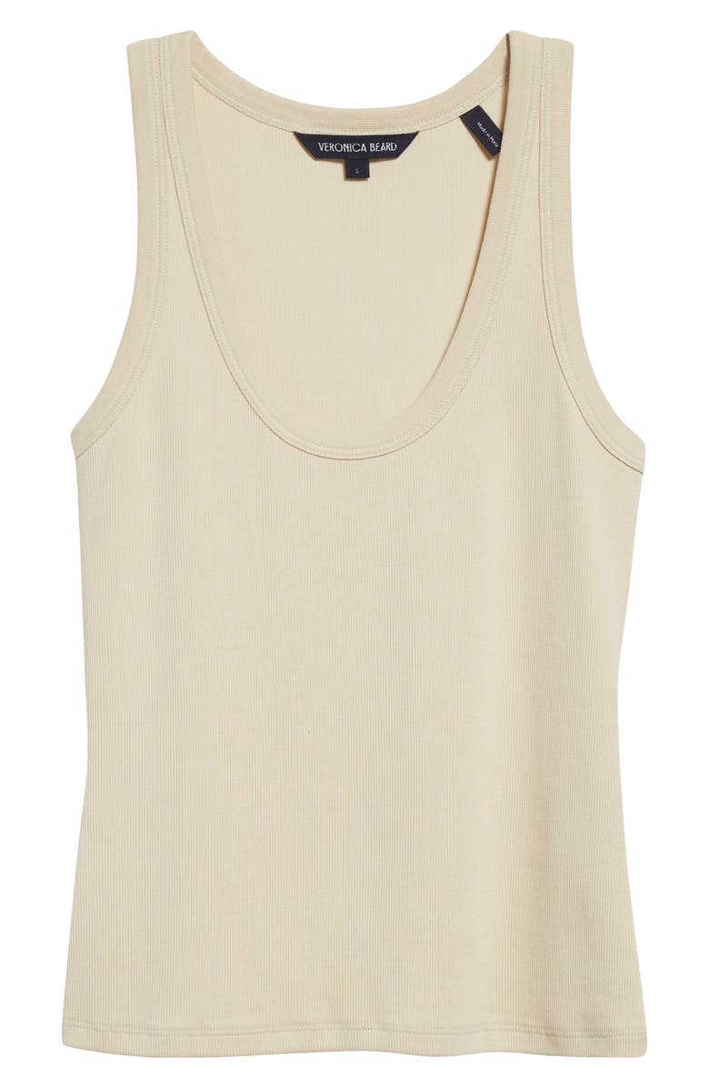 Veronica Beard Birke Stretch Cotton Tank, Alternate, color, Limestone