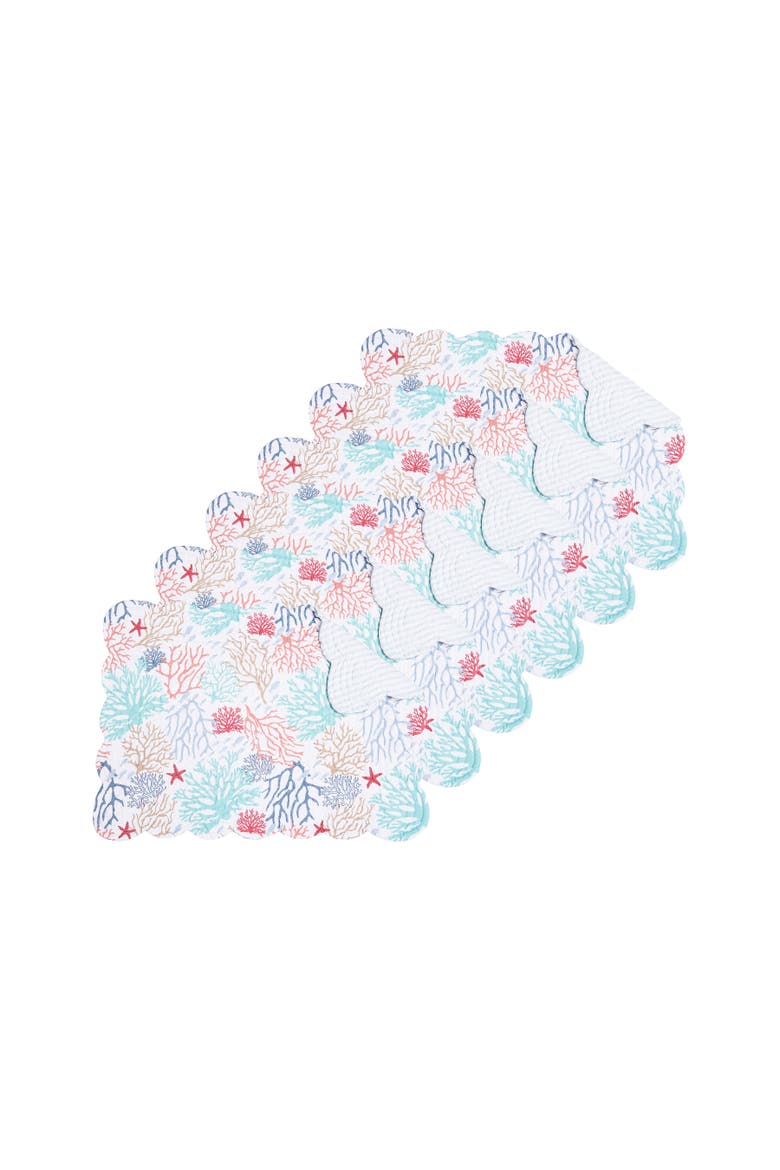 Coral Cove Placemat Collection Sets of 6, Main, color, Red