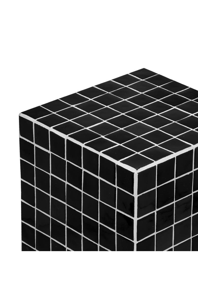 JONATHAN Y Callista 18" Modern Bohemian Ceramic Tiled Rectangle End Table, Alternate, color, Classic Black White