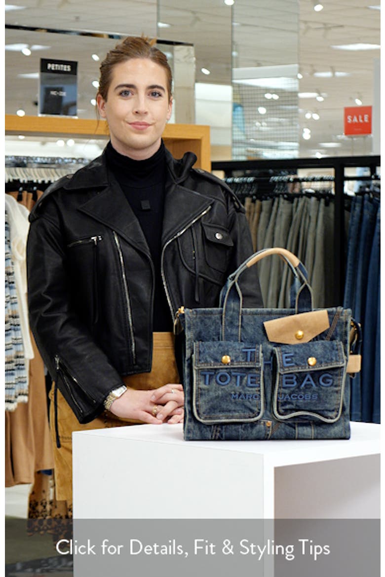 The Denim Suede Medium Cargo Tote Bag video