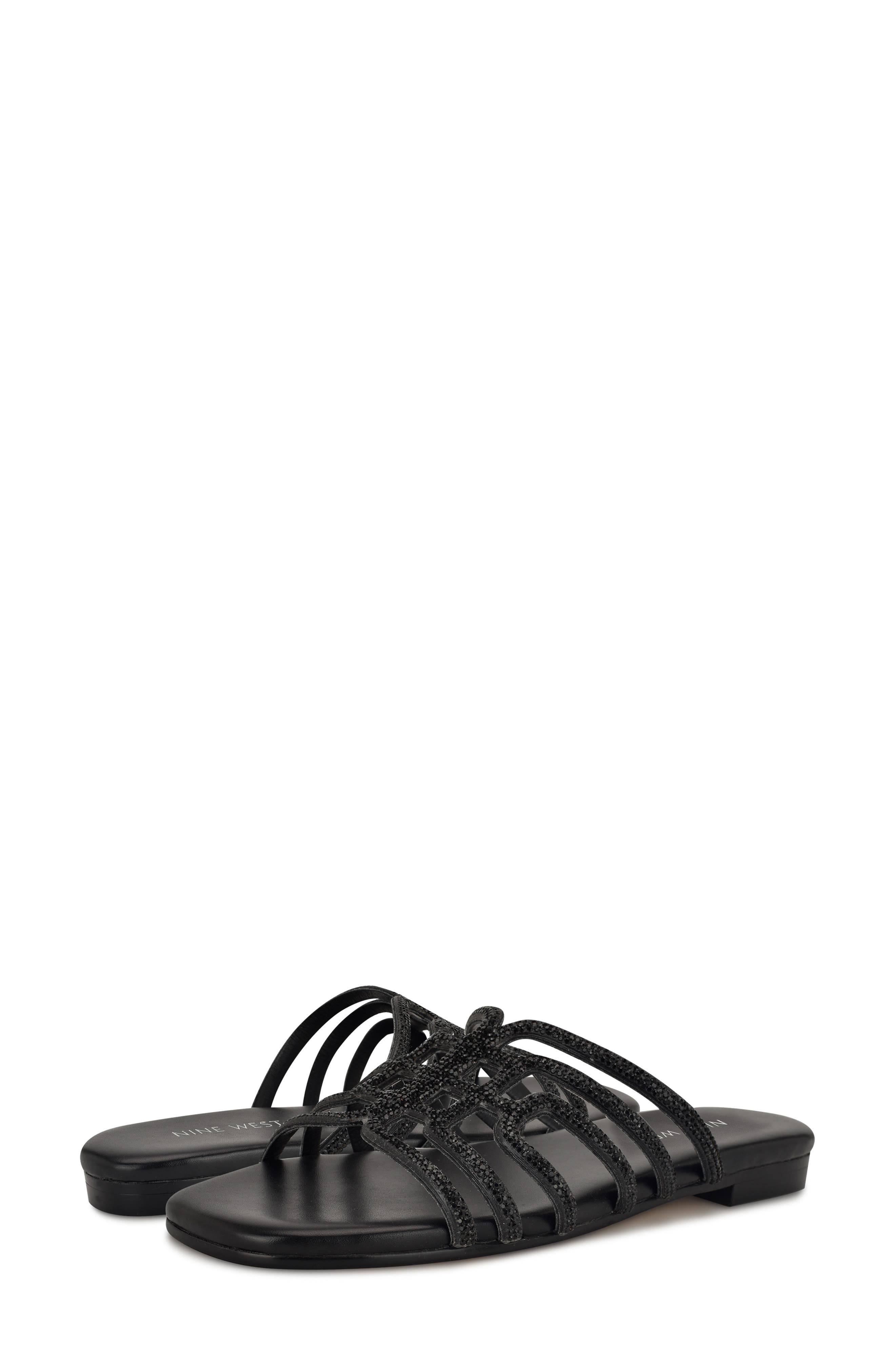 Nine West Timy Slide Sandal, Alternate, color, Black
