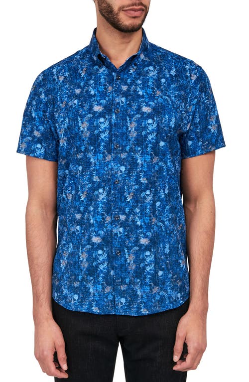 Brooklyn Brigade Barlow Vintage Floral Short Sleeve Shirt In Navy