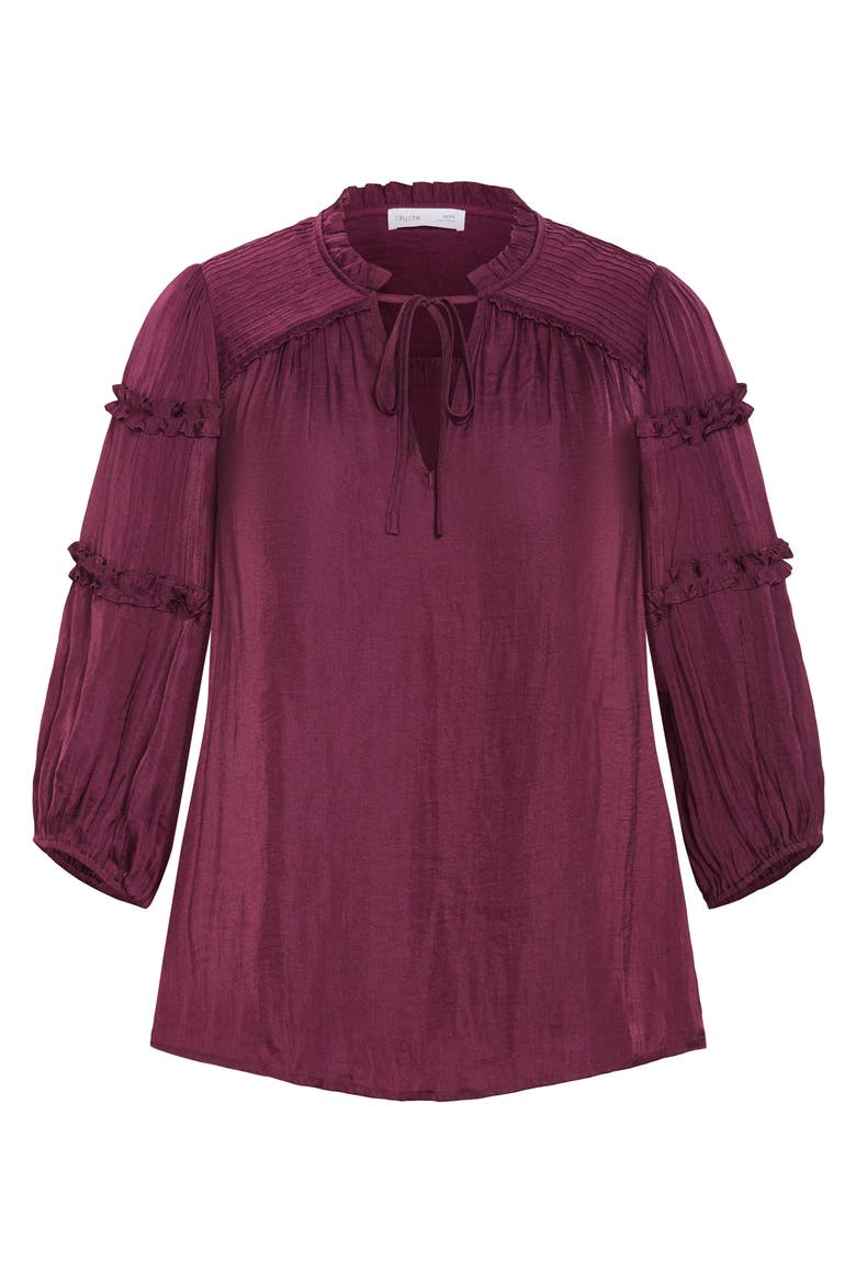 Drama Queen Ruffle Top, Alternate, color, POMEGRANATE