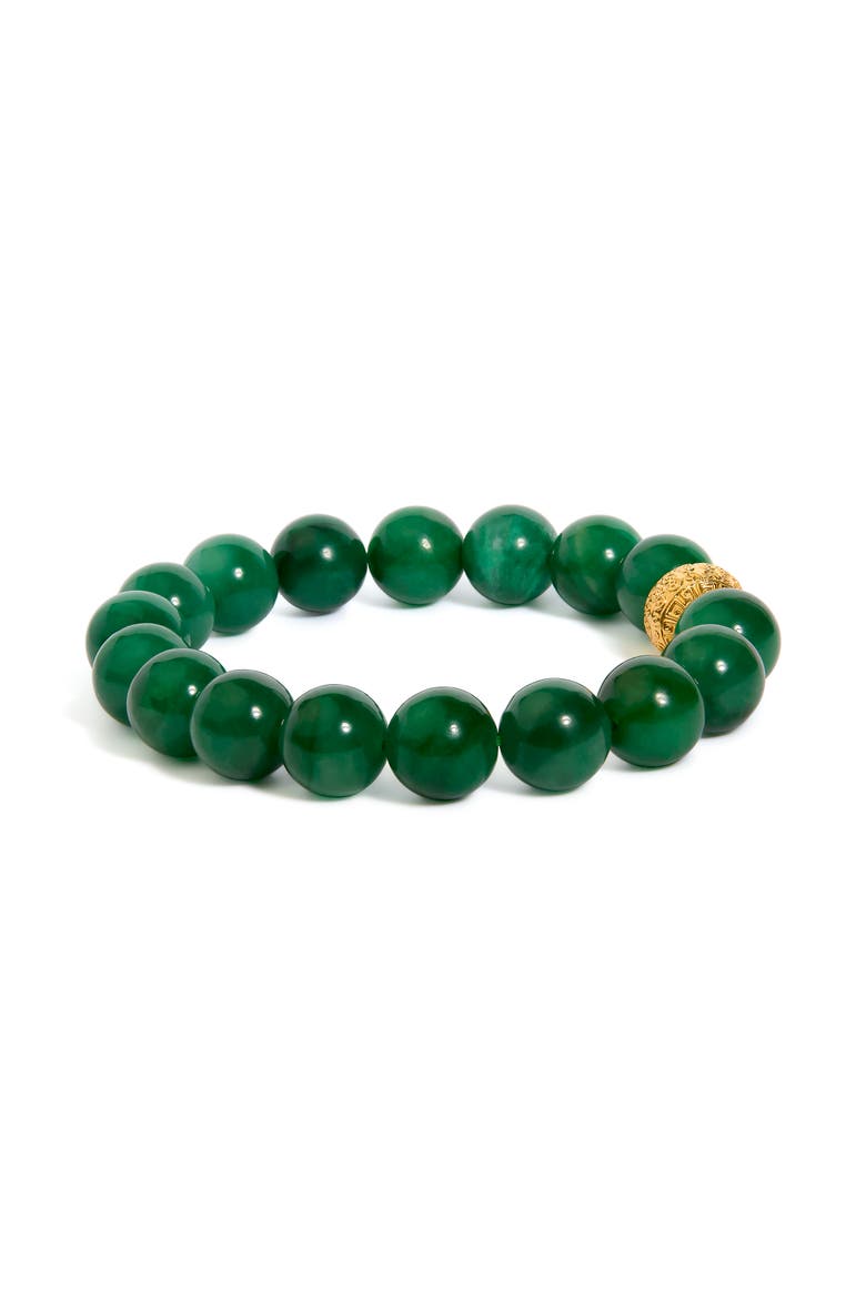 18K Yellow Gold Aventurine Beaded Charm Bracelet, Alternate, color, Yellow Gold