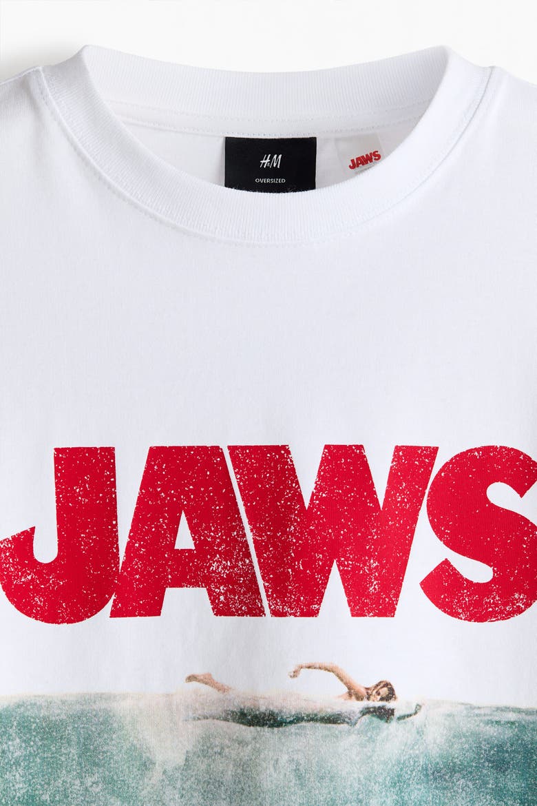 Oversized Fit T-shirt, Alternate, color, White/Jaws
