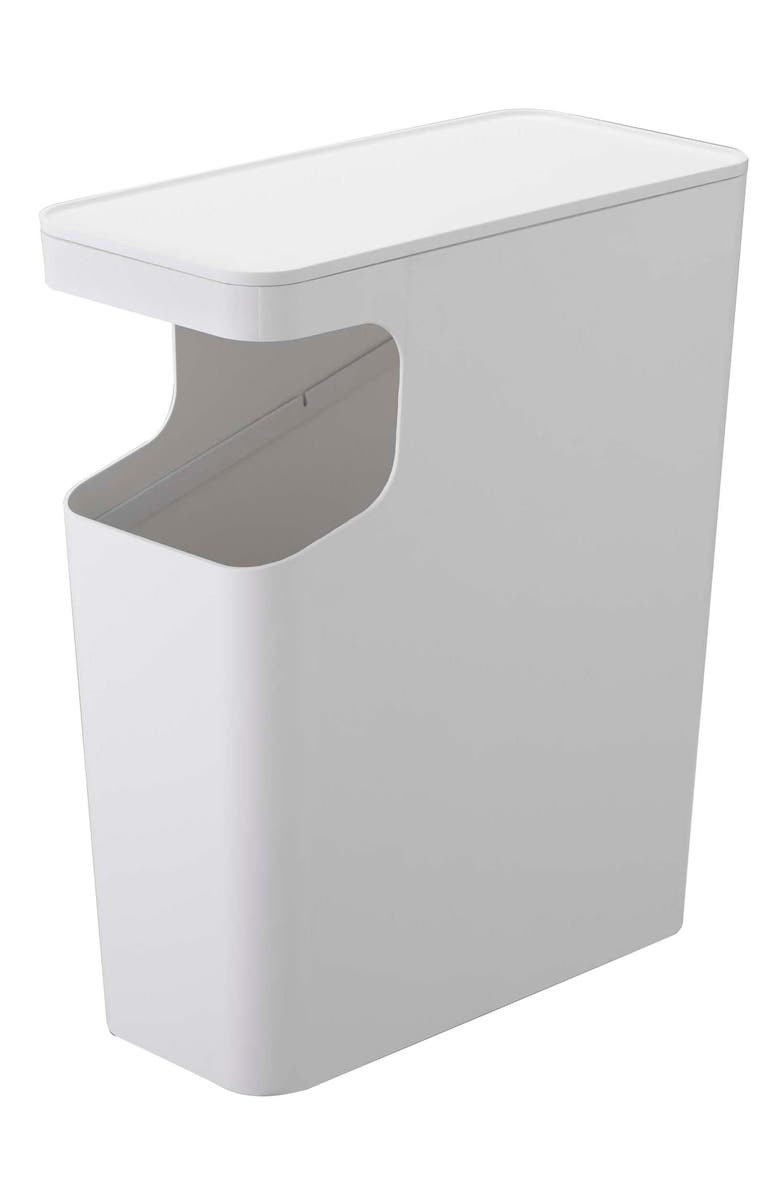Yamazaki Side Table Trash Can, Main, color, White