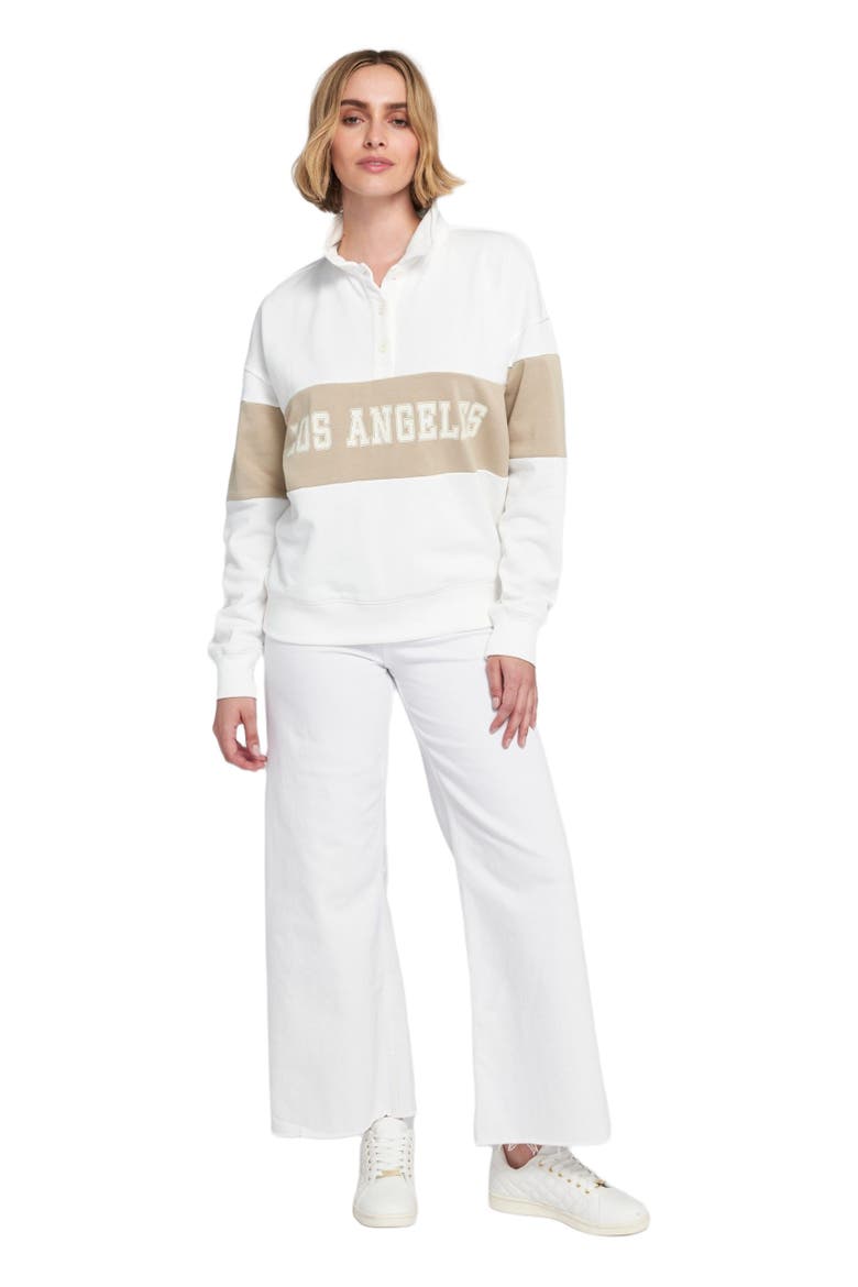 Rugby Pullover Sweatshirt Graphic, Main, color, Latte