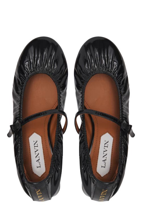Lanvin Heeled Mary Jane In Glossy Leather In Black
