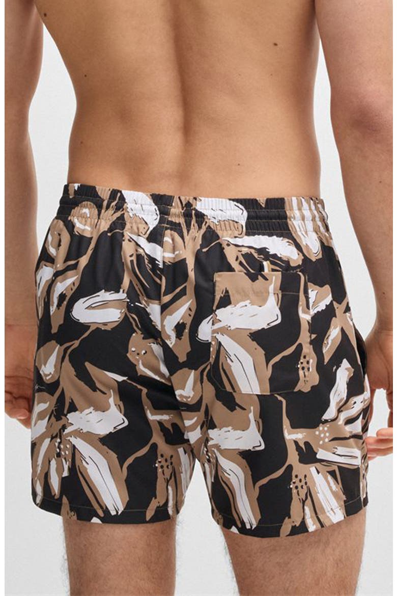 Piranha Swim Trunks, Alternate, color, BLACK