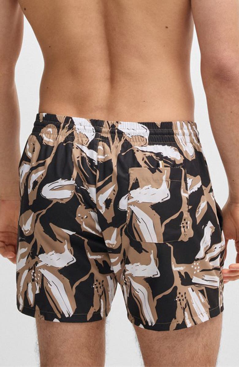 BOSS Piranha Swim Trunks, Alternate, color, Black