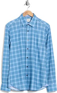 CONSTRUCT Plaid Seersucker Long Sleeve Button-Up Shirt