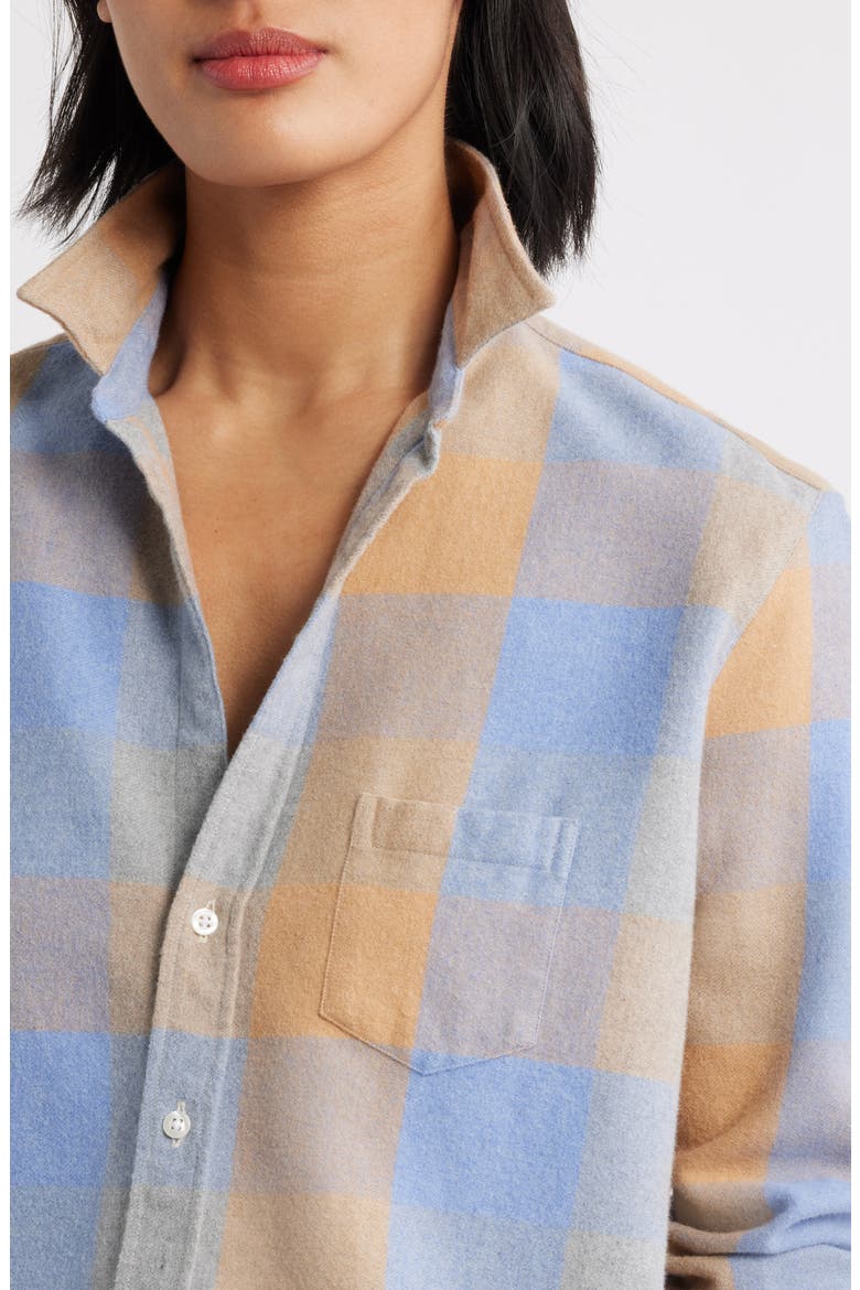 Eileen Relaxed Button-Up Shirt, Alternate, color, LARGE BLUE CAMEL CHECK