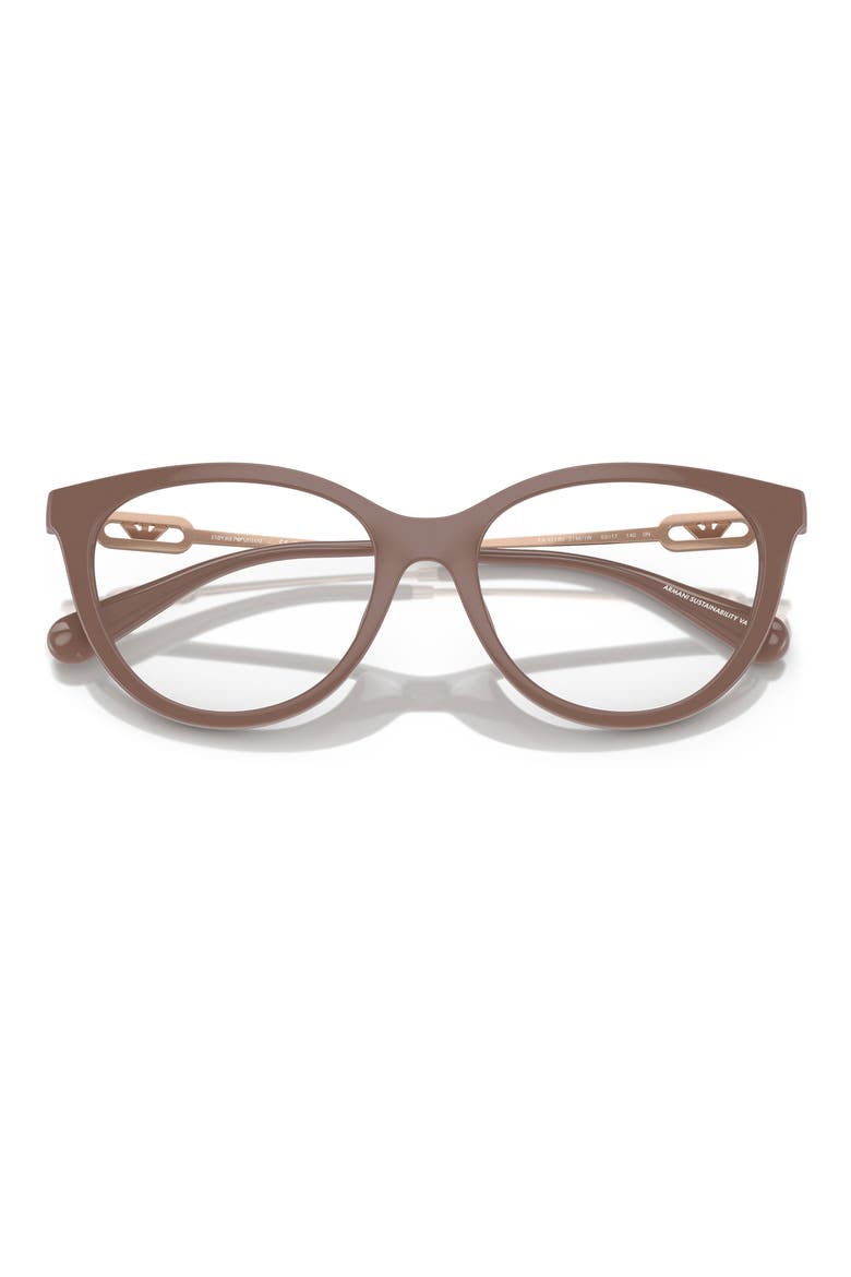 53mm Cat Eye Optical Glasses, Alternate, color, SHINY HAVANA / CLEAR