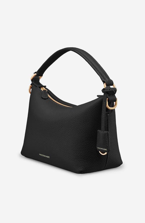 Maison De Sabre Maison De Sabré Small Leather Soft Hobo In Black Caviar