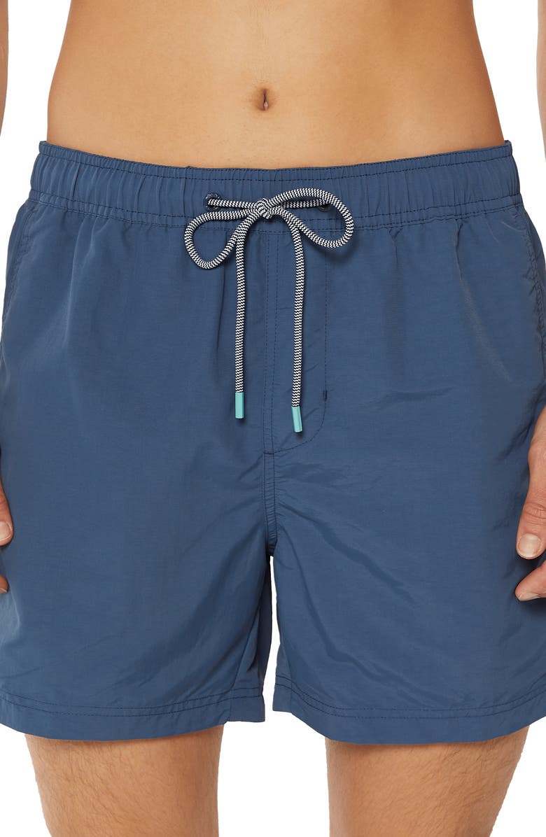 Party Pants Solid Nylon Swim Shorts, Alternate, color, Indigo