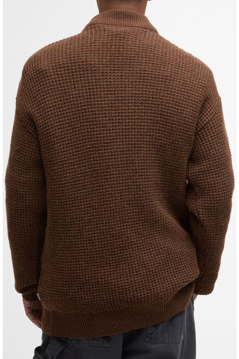 Gearstone Zip Shoulder Wool Sweater, Alternate, color, UMBER