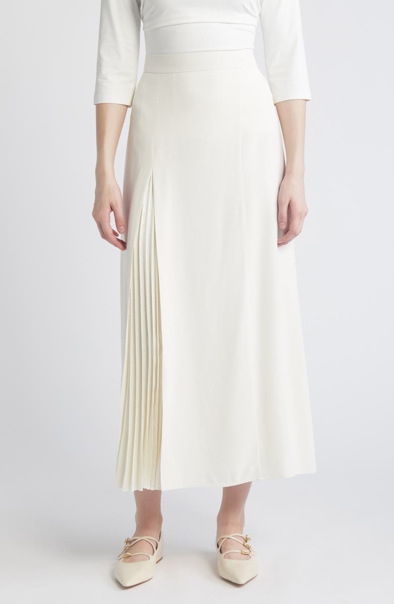 BOSS Vateza A-Line Midi Skirt, Main, color, Open Wht
