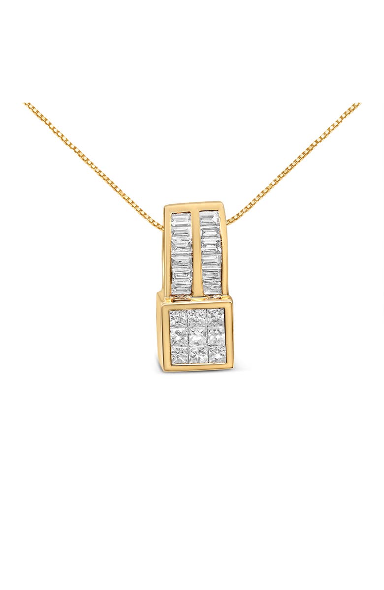 Haus of Brilliance 14K Yellow Gold 1 1/4 cttw Geometric Inspired Diamond Pendant Necklace, Main, color, Yellow