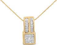 Haus of Brilliance 14K Yellow Gold 1 1/4 cttw Geometric Inspired Diamond Pendant Necklace