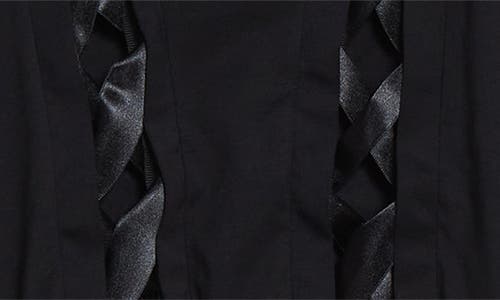 Simone Rocha Unraveling Ribbon Inset T-shirt In Black