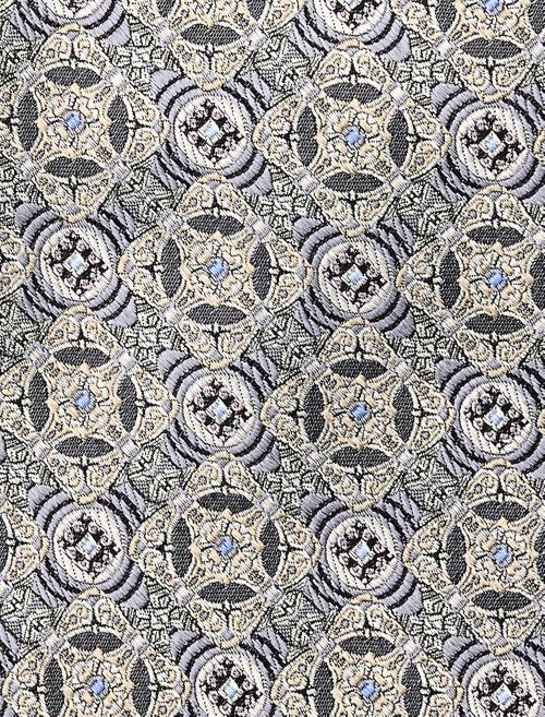Oak Hill Premium By Dxl Big & Tall Vintage Medallion Silk Tie In Gray