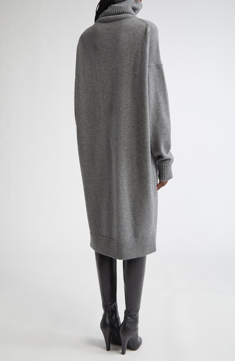 Michael Kors Collection Oversize Long Sleeve Turtleneck Cashmere Sweater Dress, Alternate, color, Banker Melange