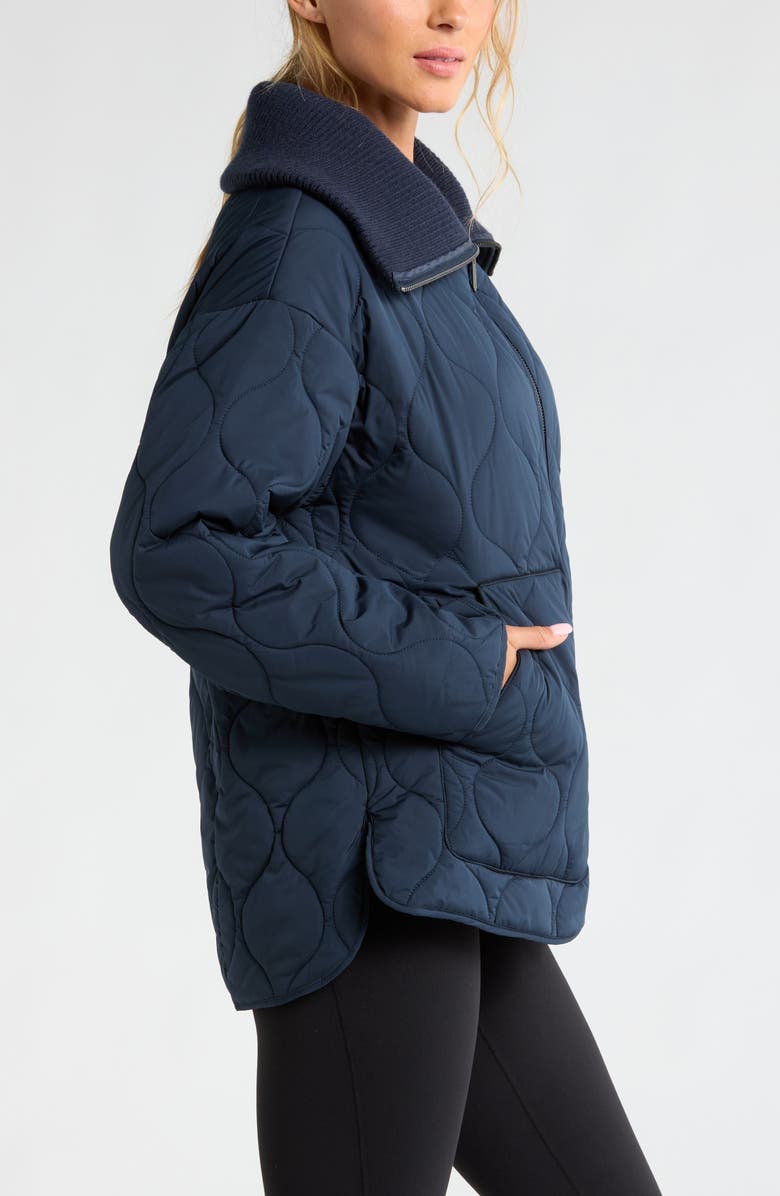 Zella Onion Quilted Jacket, Alternate, color, Navy Sapphire
