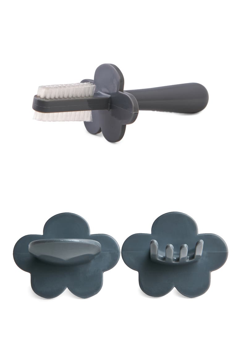 Toothbrush, Fork & Spoon Set, Alternate, color, GRAY
