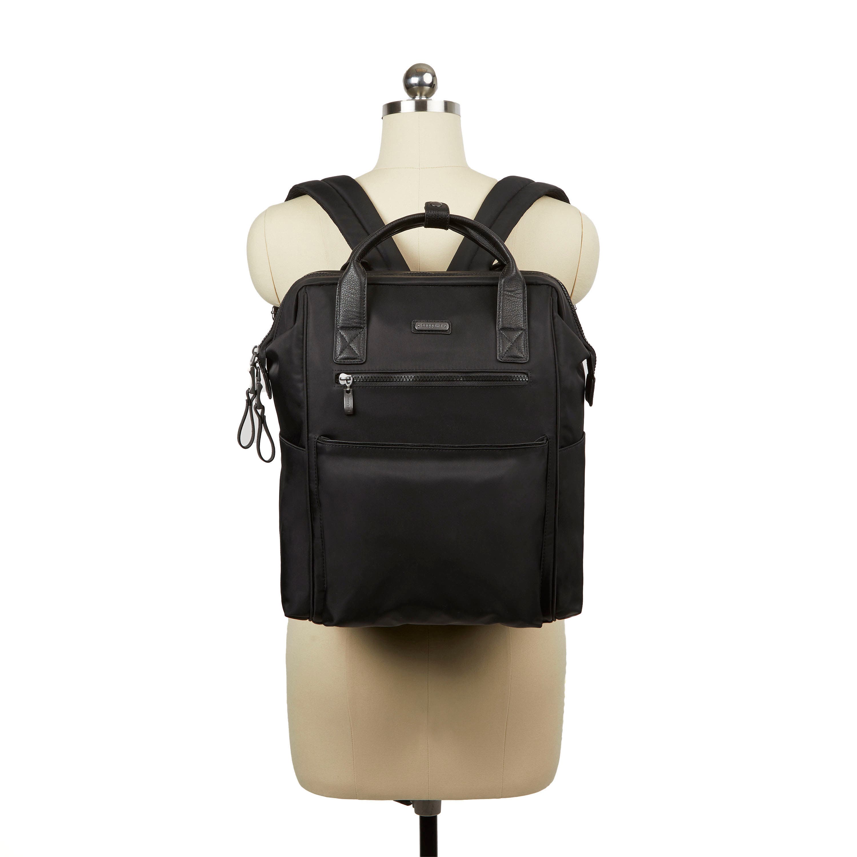 BAGGALLINI Soho Laptop Backpack, Alternate, color, Smoke / Faux Python Trim
