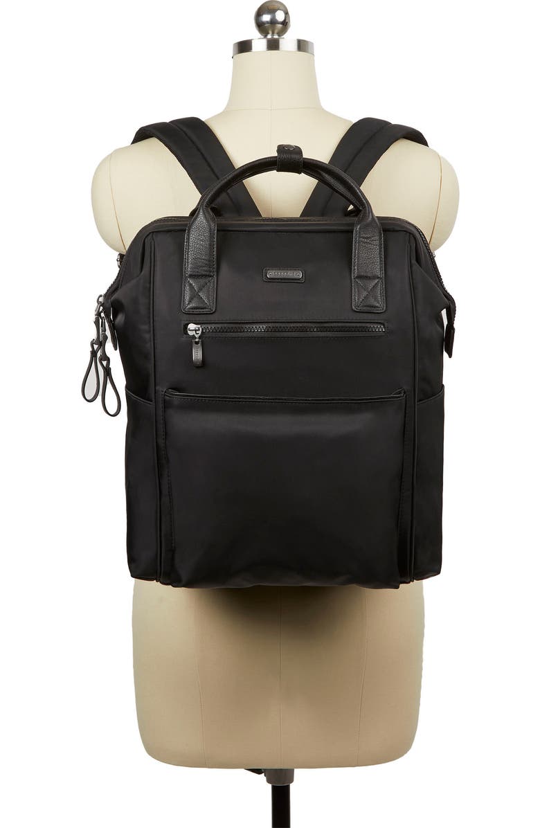 BAGGALLINI Soho Laptop Backpack, Alternate, color, Smoke / Faux Python Trim