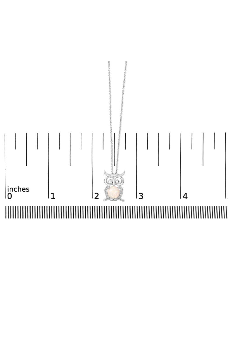 Haus of Brilliance .925 Sterling Silver Created Opal and Sapphire Pendant Necklace, Alternate, color, White