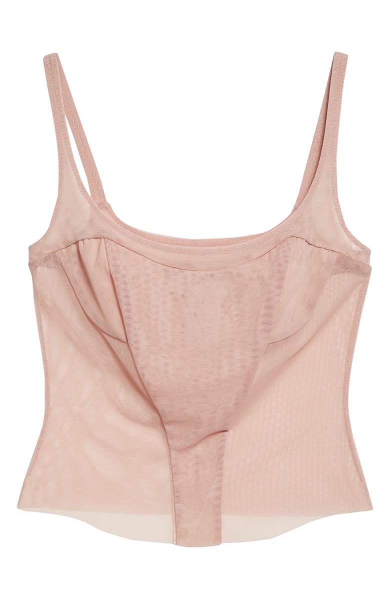 Kathryn Bowen Crop Mesh Tank, Alternate, color, Dusty Rose / Off White