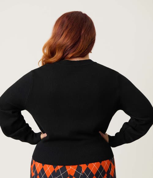 Unique Vintage Plus Size 1950s Cropped Cardigan In Blue