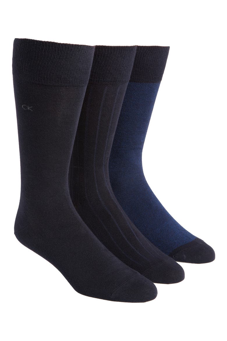 3-Pack Crew Socks, Main, color, NAVY