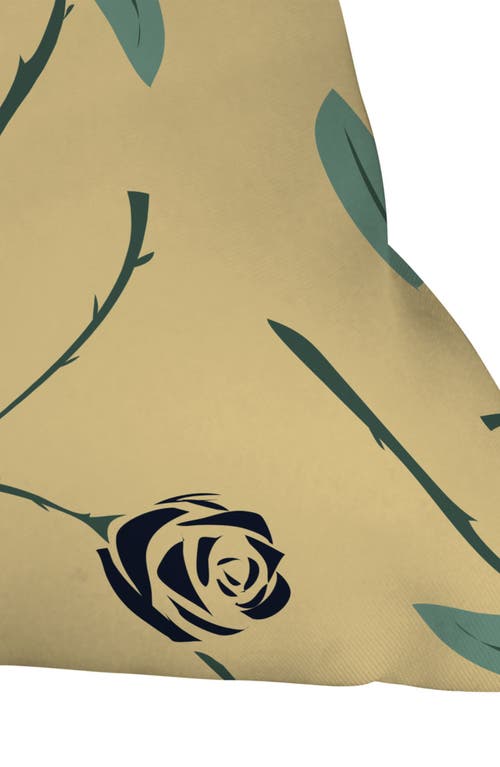 Deny Designs Dark Forest Roses Accent Pillow In Green