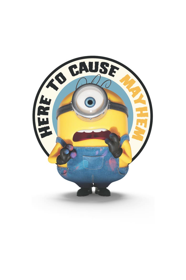 Mens Minions & Monsters Here To Cause Mayhem T Shirt, Alternate, color, White