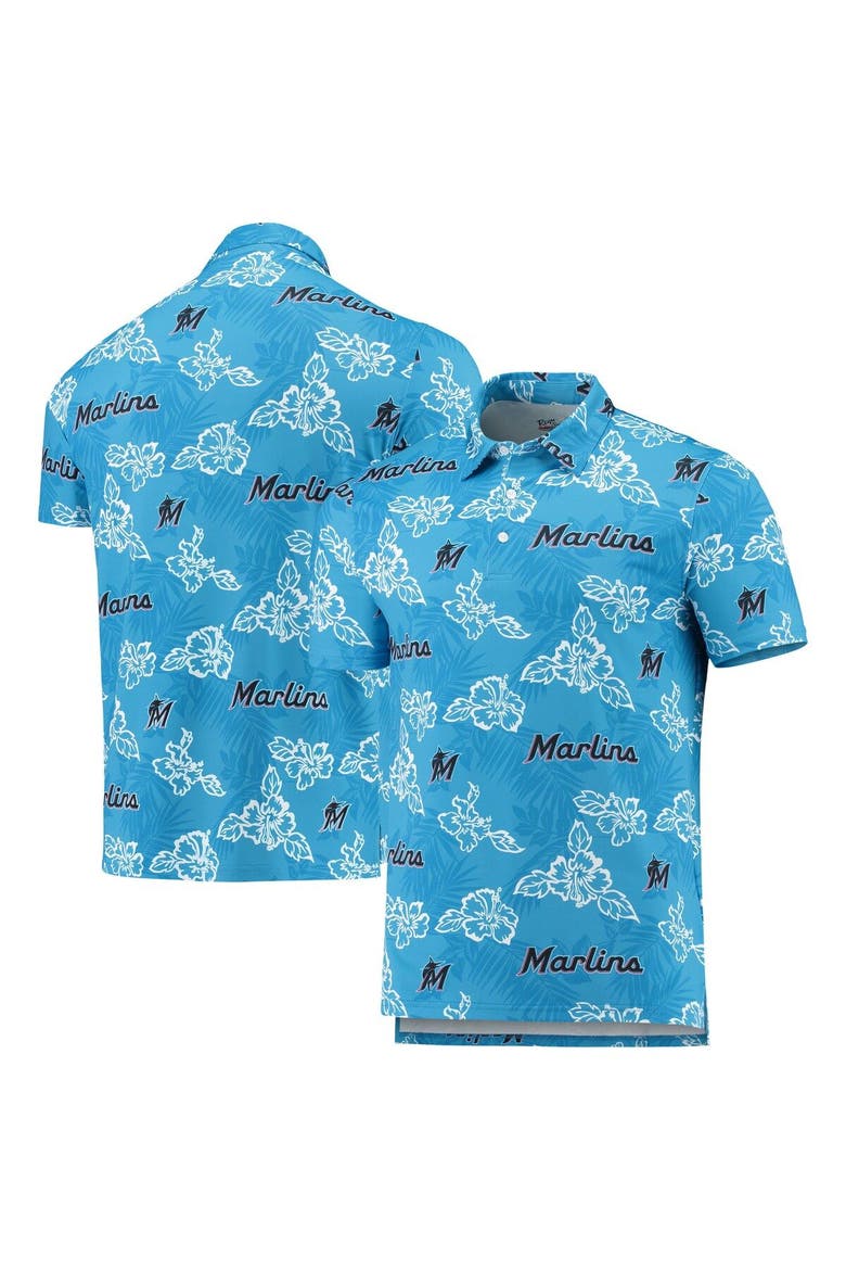 Men's Reyn Spooner Blue Miami Marlins Performance Polo, Main, color, Blue