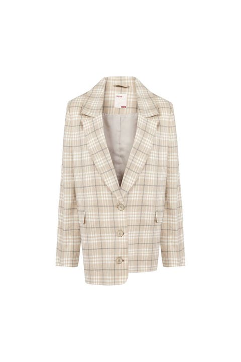 Linen Blend Free Heaven Multicolor Checked Blazer