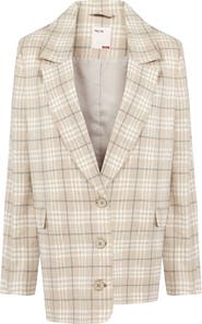 PCFG Linen Blend Free Heaven Multicolor Checked Blazer